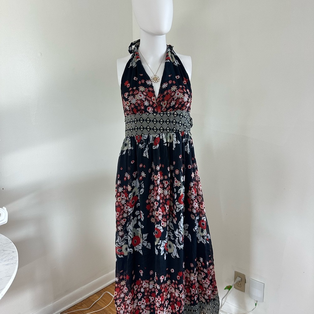 Floral Halter Maxi Dress
